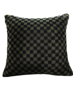 1-SOGA 45cm Urban Light Luxury Pillow Dark Night Green Checkered Square Throw Pillow