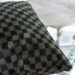 6-SOGA 45cm Urban Light Luxury Pillow Dark Night Green Checkered Square Throw Pillow