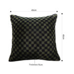 5-SOGA 2X 45cm Urban Light Luxury Pillow Dark Night Green Checkered Square Throw Pillow