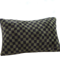 1-SOGA 30cm Urban Light Luxury Dark Green Checkered Lumbar Throw Pillow