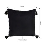5-SOGA 2X Black Vintage Butterfly Pillow Tassel Velvet Square Throw Pillow