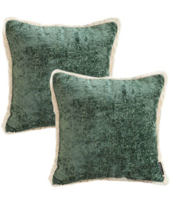1-SOGA 2X 45cm Jade Green Home aesthetic chenille texture tassel square Throw Pillow