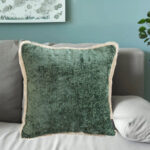 4-SOGA 2X 45cm Jade Green Home aesthetic chenille texture tassel square Throw Pillow