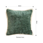 5-SOGA 2X 45cm Jade Green Home aesthetic chenille texture tassel square Throw Pillow