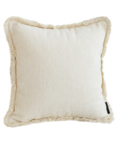 1-SOGA 45cm Creamy White Home Aesthetic Chenille Texture Tassel Square Throw pillow