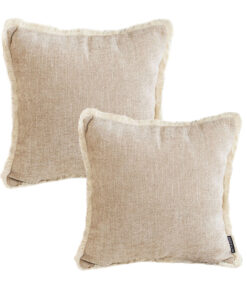 1-SOGA 2X 45cm Milk Coffee Home Aesthetic Chenille Texture Tassel Square Throw pillow
