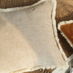 6-SOGA 2X 45cm Milk Coffee Home Aesthetic Chenille Texture Tassel Square Throw pillow