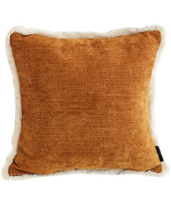 1-SOGA 45cm Home Aesthetic Chenille Texture Tassel Square Sunset Orange Throw Pillow