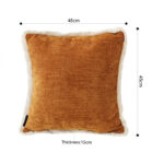 5-SOGA 45cm Home Aesthetic Chenille Texture Tassel Square Sunset Orange Throw Pillow