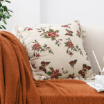 4-SOGA 45cm Creamy White French Vintage Butterfly Loves Flowers Tassel Throw Pillow
