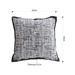 5-SOGA 45cm Vintage Leopard Print Sofa Black & White Grid Wide Edge Square Throw Pillow