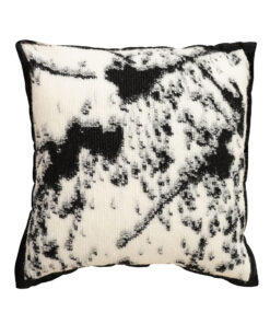 1-SOGA 45cm Light Vintage Leopard Print Black & White Ink Splatter Wide-Edge SquareThrow Pillow