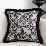 2-SOGA 45cm Vintage Black Herringbone Pillowcase Set & Square Throw Pillow