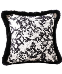1-SOGA 45cm Vintage Black Herringbone Pillowcase Set & Square Throw Pillow