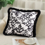 4-SOGA 45cm Vintage Black Herringbone Pillowcase Set & Square Throw Pillow