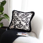 6-SOGA 45cm Vintage Black Herringbone Pillowcase Set & Square Throw Pillow