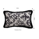 5-SOGA 35cm Vintage Black Pillowcase Set Black Herringbone Pattern Lumbar Throw Pillow