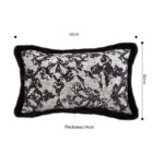 5-SOGA 2X 35cm Vintage Black Pillowcase Set Black Herringbone Pattern Lumbar Throw Pillow