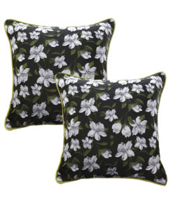 1-SOGA 2X 45cm Subtle Foliage Green Pillow Subtle Orchid Blossom Square Throw Pillow