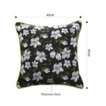 5-SOGA 2X 45cm Subtle Foliage Green Pillow Subtle Orchid Blossom Square Throw Pillow