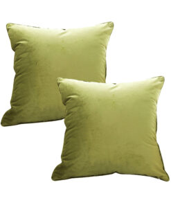 1-SOGA 2X 45cm Subtle Fluorescent Green Foliage Velvet Square Throw Pillow