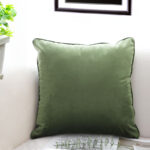 2-SOGA 2X 45cm Subtle Army Green Foliage Velvet Square Throw Pillow