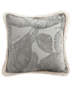 1-SOGA 45cm Wabi-sabi Raised Embroidery Leaf & Square Throw Pillow