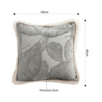 5-SOGA 45cm Wabi-sabi Raised Embroidery Leaf & Square Throw Pillow