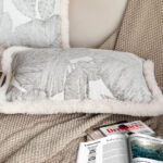 3-SOGA 35cm Wabi-sabi Rectangular Raised Embroidery Leaf & Lumbar Throw Pillow