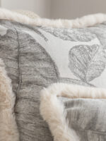 6-SOGA 35cm Wabi-sabi Rectangular Raised Embroidery Leaf & Lumbar Throw Pillow