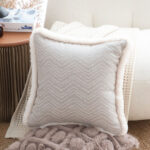 3-SOGA 45cm Wabi-sabi Herringbone Square Throw Pillow