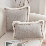 6-SOGA 30cm  Wabi-sabi Cushion Herringbone Lumbar Throw  Pillow