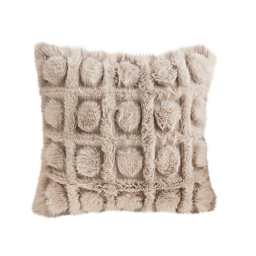 1-SOGA 45cm Wabi-sabi Herringbone Plush Square Throw  Pillow