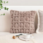 3-SOGA 45cm Wabi-sabi Herringbone Plush Square Throw  Pillow