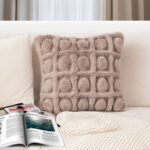 4-SOGA 45cm Wabi-sabi Herringbone Plush Square Throw  Pillow