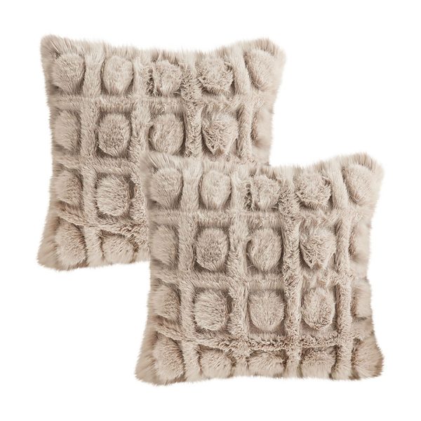 1-SOGA 2X 45cm Wabi-sabi Herringbone Plush Square Throw  Pillow