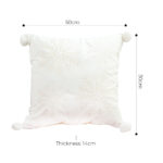 7-SOGA 2X 45cm Throw Pillow White Soft Plush Cushion Christmas Snowflake Ball Square For festive Holiday
