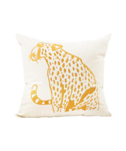 1-SOGA 45cm Throw Pillow White Light Luxury with Golden Leopard Design Decorative Square Cushion Home Decor