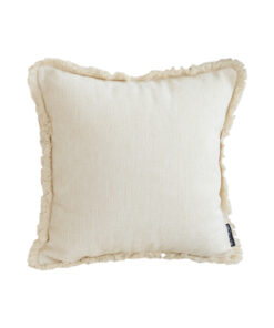 1-SOGA 45cm Throw Pillow White Chenille Textured with Tassels Stylish Square Cozy Home Decor