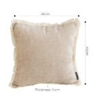7-SOGA 2X 45cm Throw Pillow Latte Color Chenille Textured with Tassels Stylish Square Cozy Home Decor