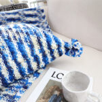 7-SOGA 45cm Throw Pillow Deep Sea Blue Gradient Dyed Decorative Soft Square for Couch or Bed