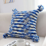 8-SOGA 45cm Throw Pillow Deep Sea Blue Gradient Dyed Decorative Soft Square for Couch or Bed