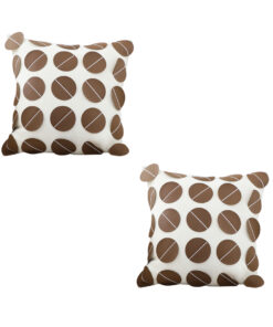 1-SOGA 2X 45cm Brown Leather Square Pillow with 3D Circle Pattern Decorative Cushion for Living Room