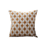 1-SOGA 45cm Brown Checkered Chain Jacquard Square Pillow Decorative Cushion for Living Room