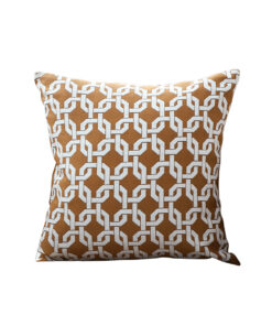 1-SOGA 45cm Brown Checkered Chain Jacquard Square Pillow Decorative Cushion for Living Room