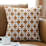 2-SOGA 2X 45cm Brown Checkered Chain Jacquard Square Pillow Decorative Cushion for Living Room