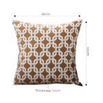 6-SOGA 2X 45cm Brown Checkered Chain Jacquard Square Pillow Decorative Cushion for Living Room