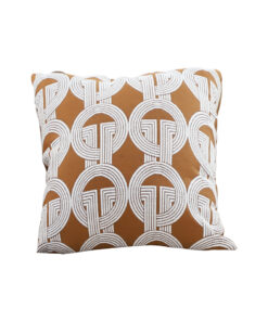 1-SOGA 45cm Brown Circular Chain Jacquard Square Pillow Decorative Cushion for Living Room
