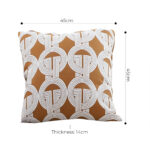 6-SOGA 45cm Brown Circular Chain Jacquard Square Pillow Decorative Cushion for Living Room
