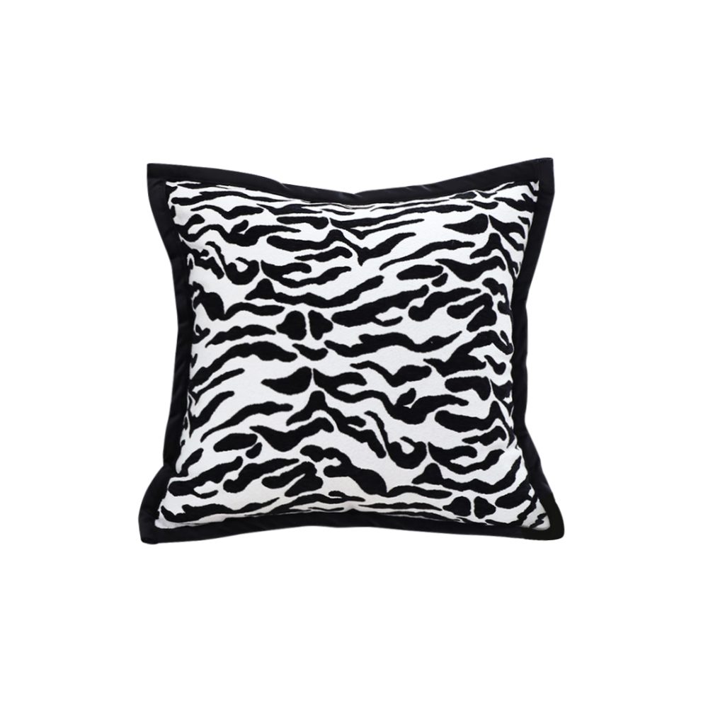 1-SOGA 45cm Black and White Luxury Cushion Light Mottled Texture Decorative Square Pillow Living Room